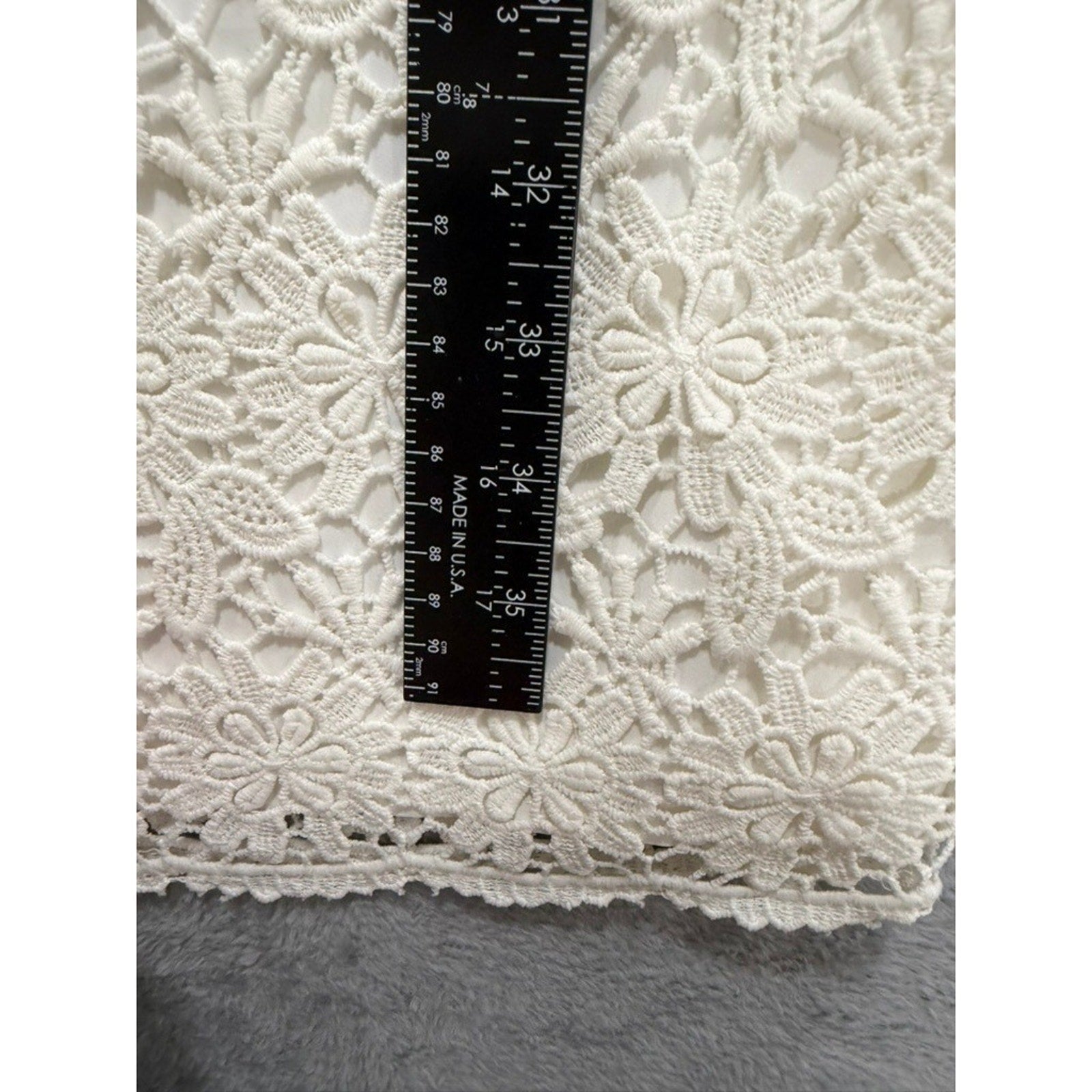 Ann Taylor Women Ivory White Floral Crochet Lace V-Neck Sleeveless Dress 14