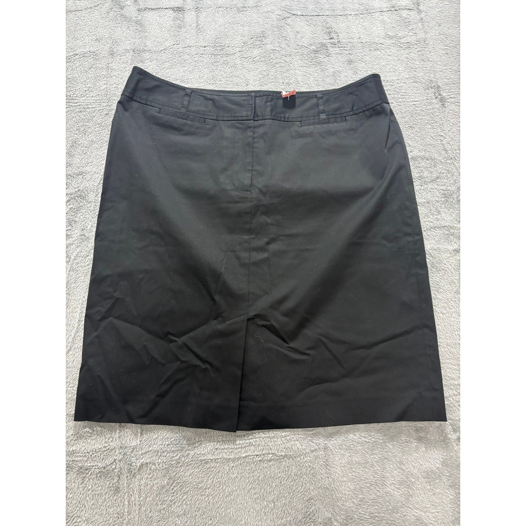 Ann Taylor LOFT black pencil skirt front flat