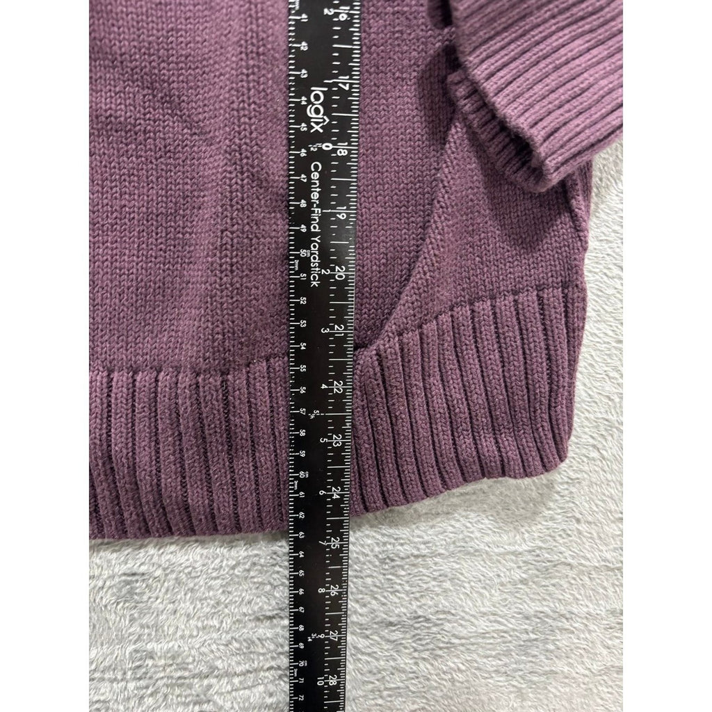 Aerie Womens S Purple Raglan Knit Sweater Casual Cozy Cotton Pullover