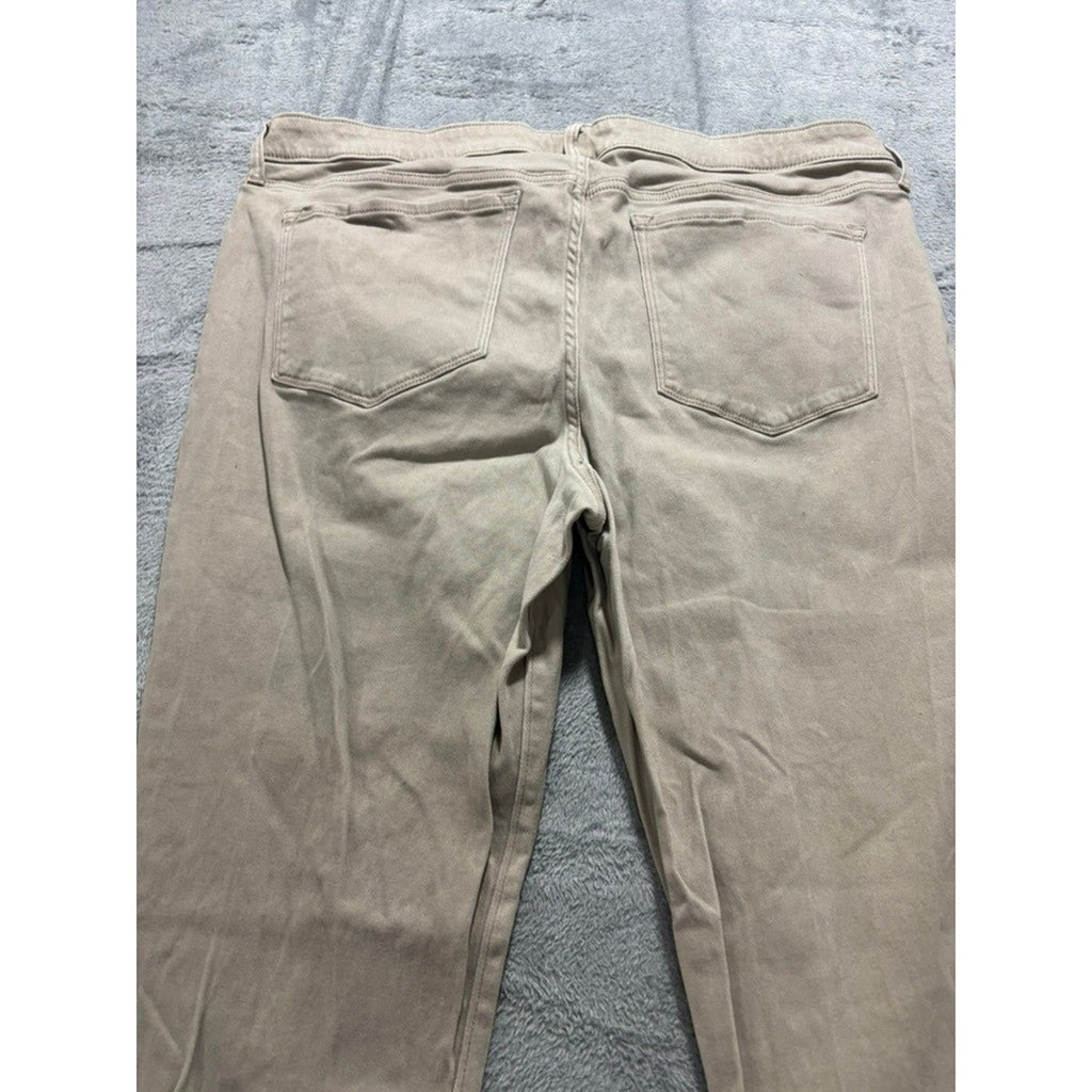 Old Navy Rockstar Mid-Rise Skinny Jeans Tan Khaki Stretch Pants Women 18 Regular