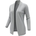 Samantha Grey Cardigan Sweater Open Front Lightweight Metallic Knit Sz M