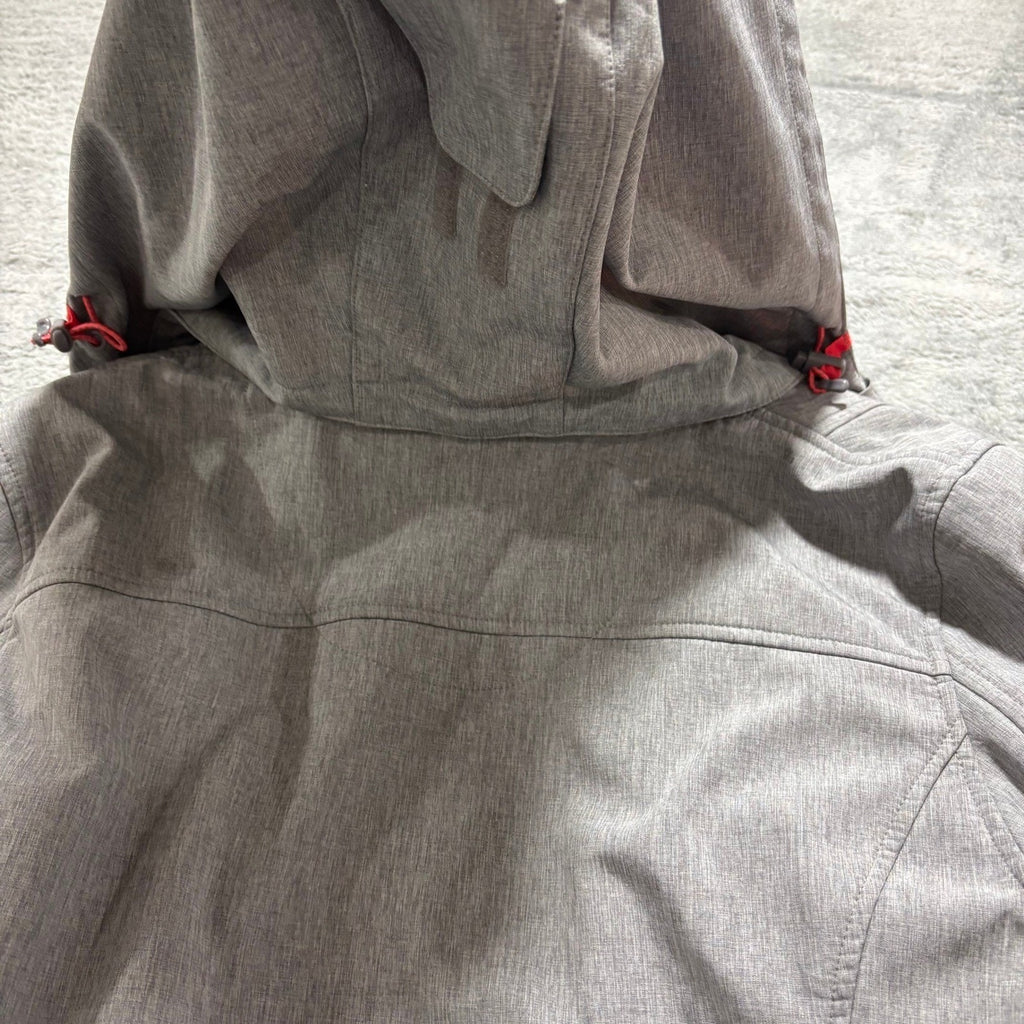 C&A Rodeo Womens M Gray Softshell Hooded Jacket Fleece Lined Zip Athleisure Coat