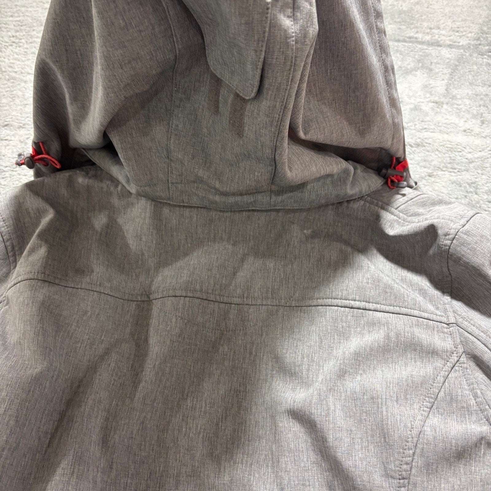 C&A Rodeo Womens M Gray Softshell Hooded Jacket Fleece Lined Zip Athleisure Coat
