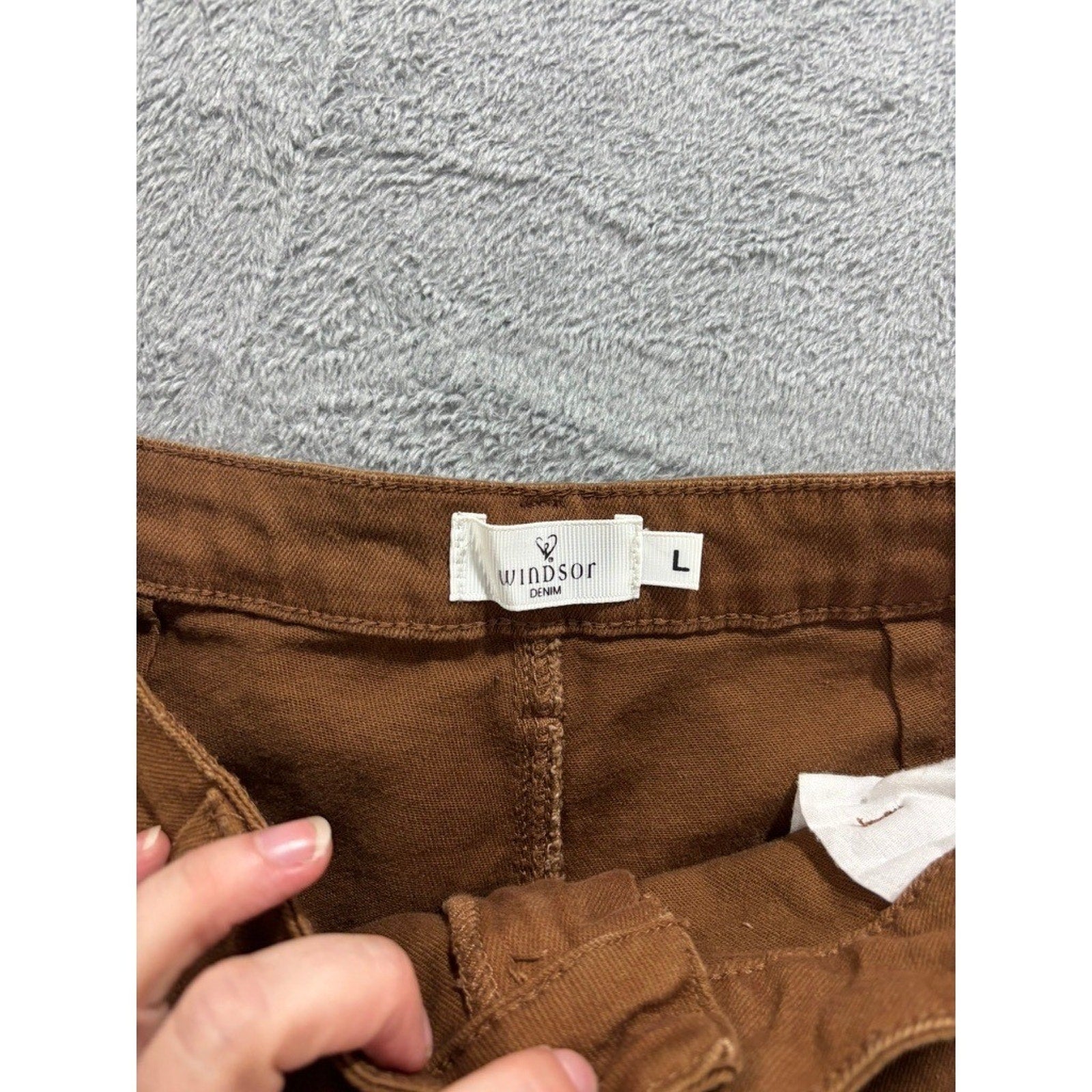 Windsor Denim Brown High Rise Cargo Jogger Pants Women Large TS40 Tobacco