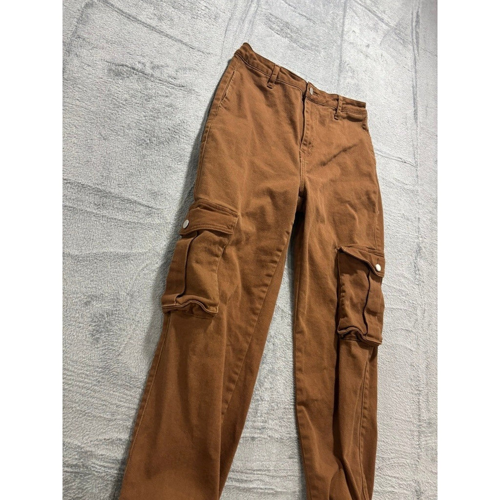Windsor Denim Brown High Rise Cargo Jogger Pants Women Large TS40 Tobacco