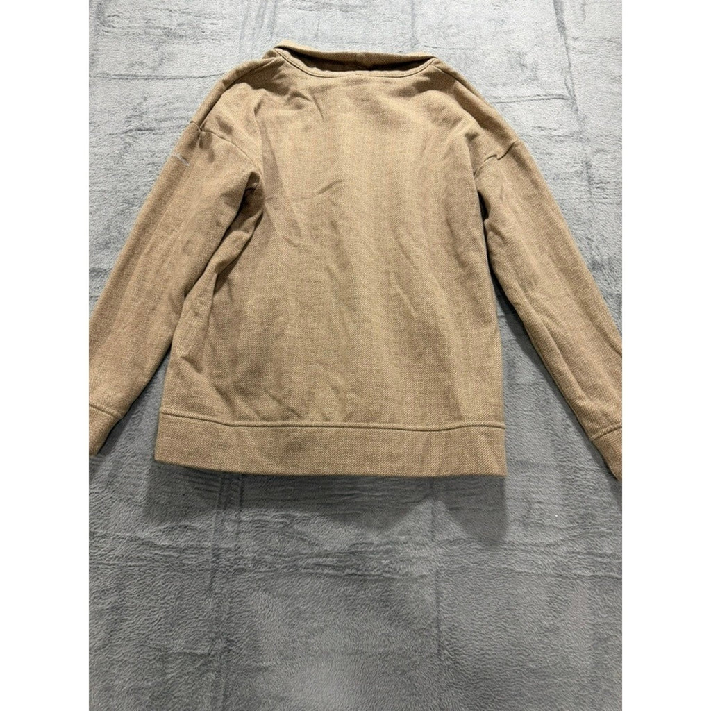 Columbia Women XXL Tan Herringbone Cowl Neck Fleece Pullover Sweatshirt Gorpcore