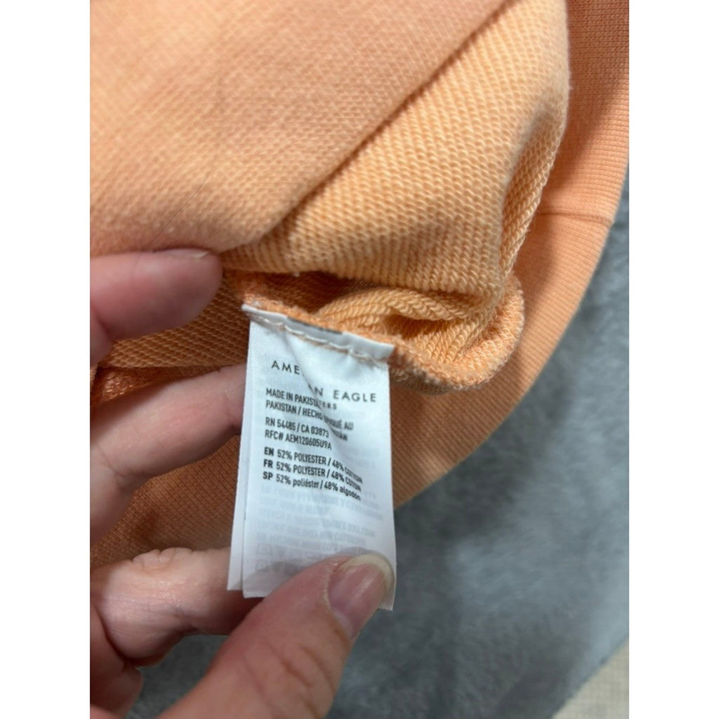 American Eagle M Peach Womens Pullover Hoodie Sweatshirt Cozy Casual Athleisure