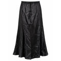 Zara Black Satin A-Line Maxi Skirt Drawstring Waist Size M NEW