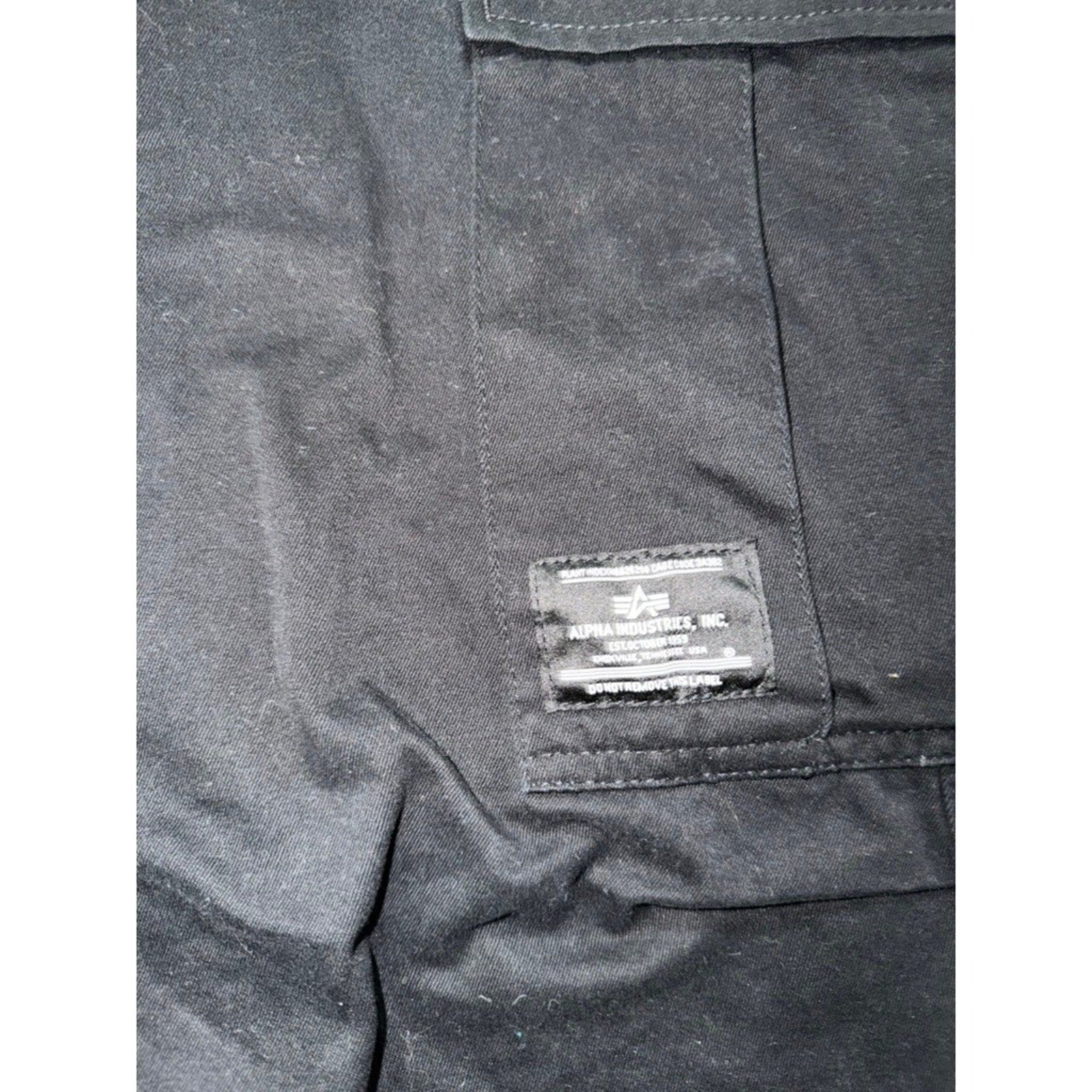 NWT Alpha Industries Cargo Pants Mens 27x28 Black Wide Leg Tactical Streetwear