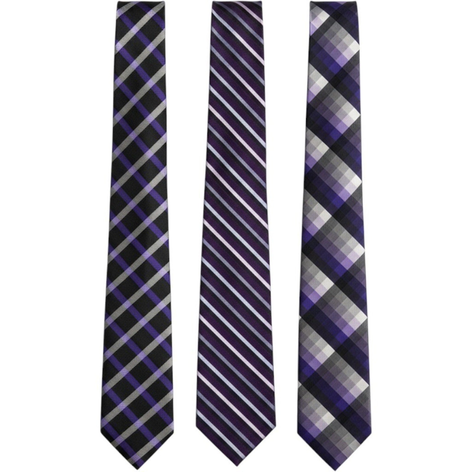 Calvin Klein Billy London John Henry OS Purple Black Necktie Lot 3 Vintage Pro