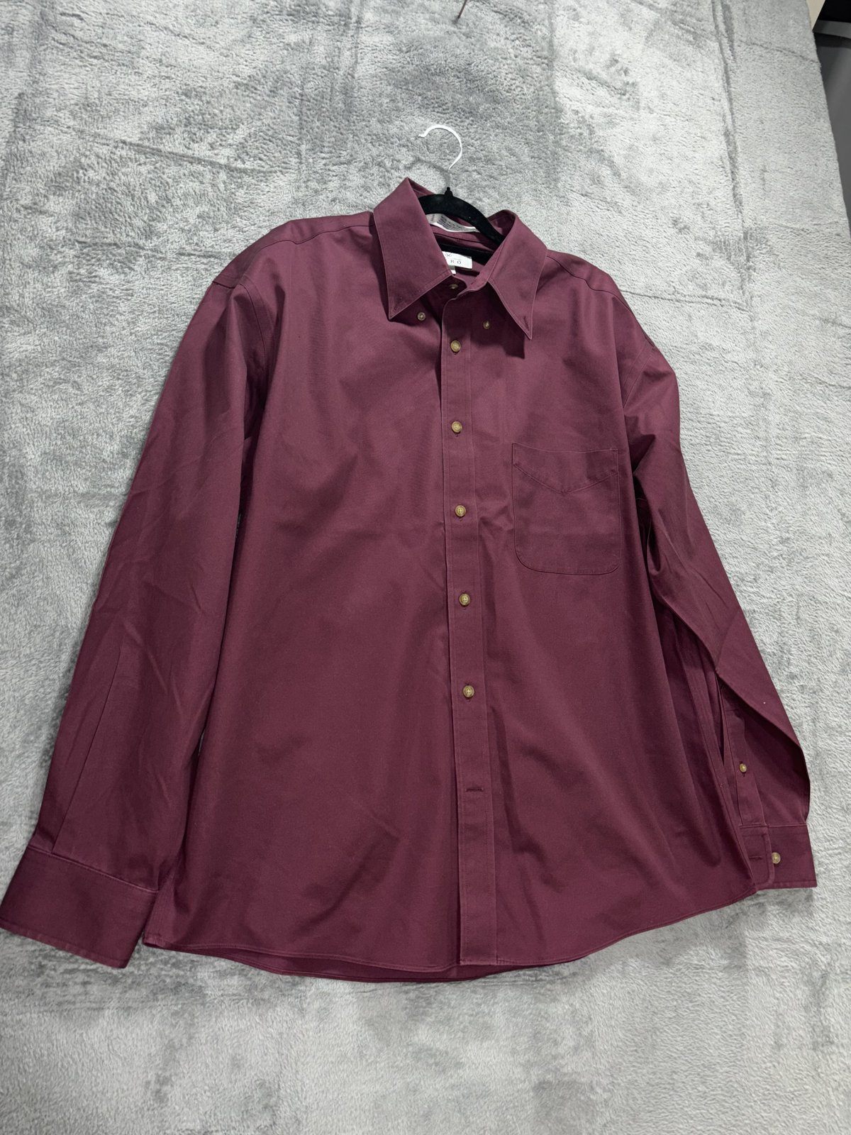 Enro Men's Burgundy Non-Iron Dress Shirt Size L, photo 3 of 8