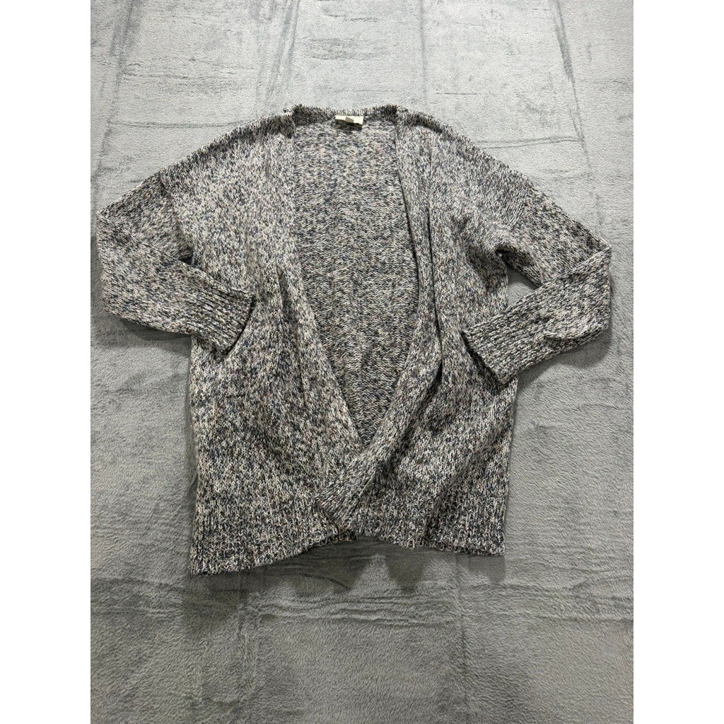 LOFT Outlet Womens Gray Marled Knit Open Front Cardigan Sweater Large Confetti