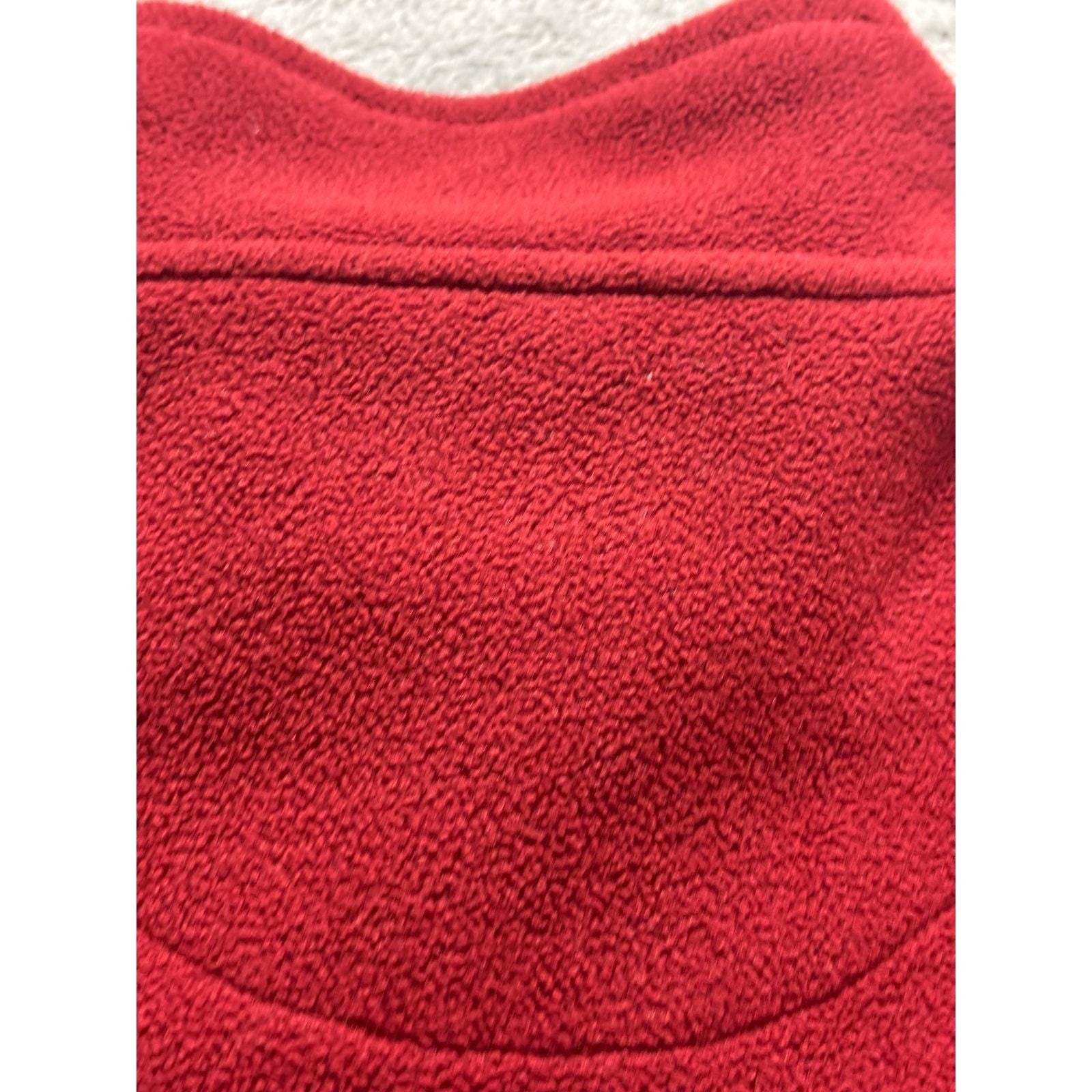 G.H. Bass & Co Womens L Red 1/4 Zip Fleece Pullover Sweater Cozy Casual