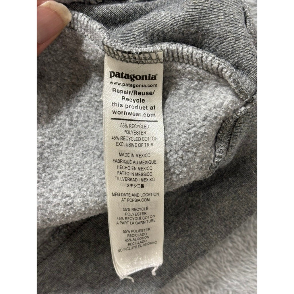 Patagonia M Gray P-6 Logo Uprisal Hoody Womens Casual Cozy Pullover Hoodie