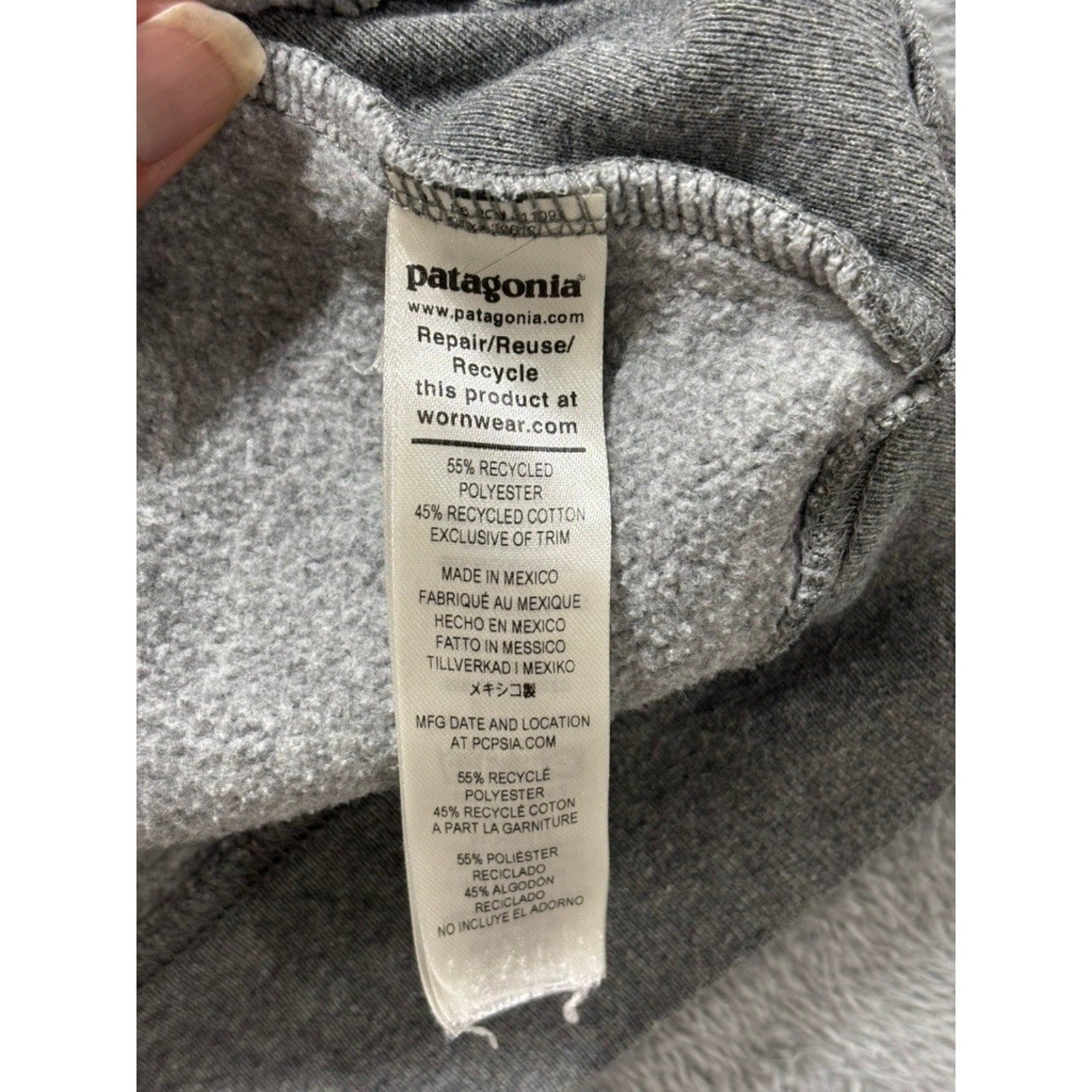 Patagonia M Gray P-6 Logo Uprisal Hoody Womens Casual Cozy Pullover Hoodie