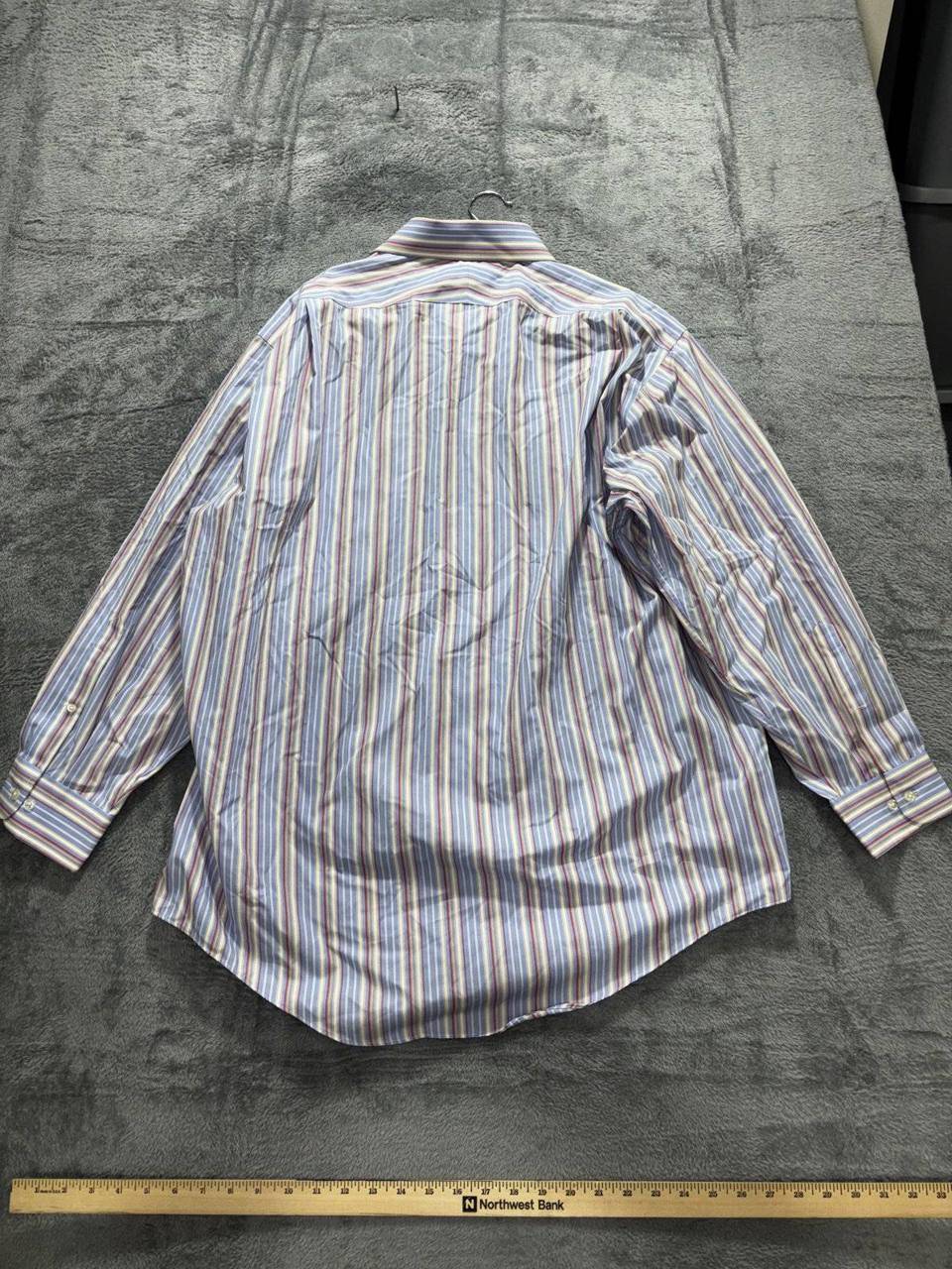 Lands' End Men's Blue Striped Shirt 17 1/2 32-33, photo 7 of 10