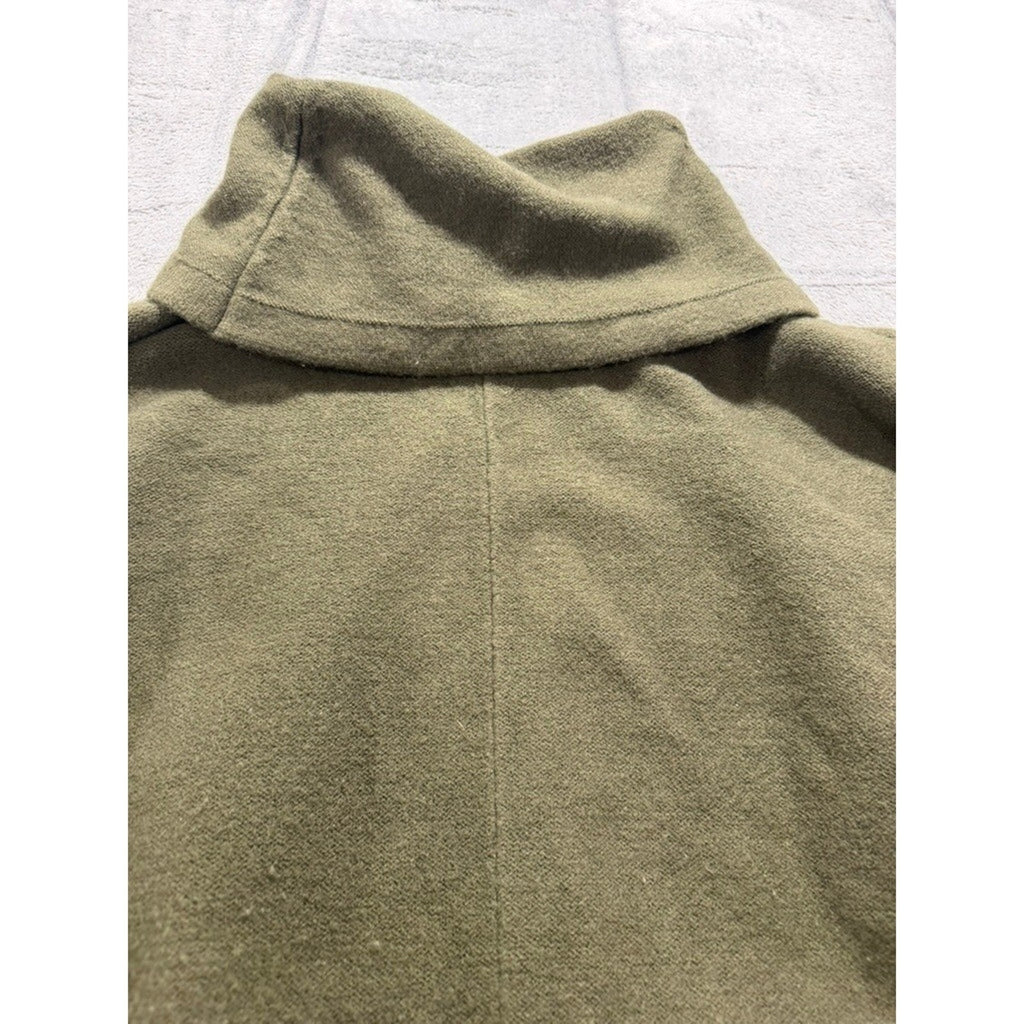 Urban Daizy Olive Green Cowl Neck High Low Poncho Sweater Womens Large Boho