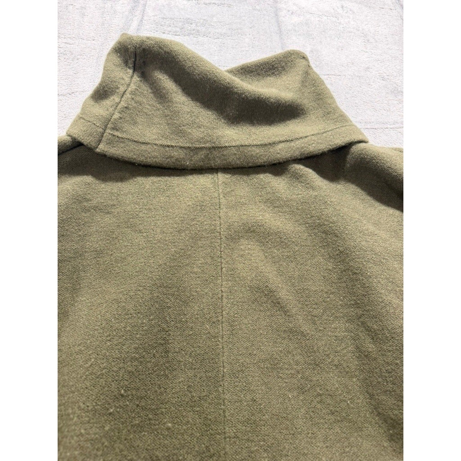 Urban Daizy Olive Green Cowl Neck High Low Poncho Sweater Womens Large Boho