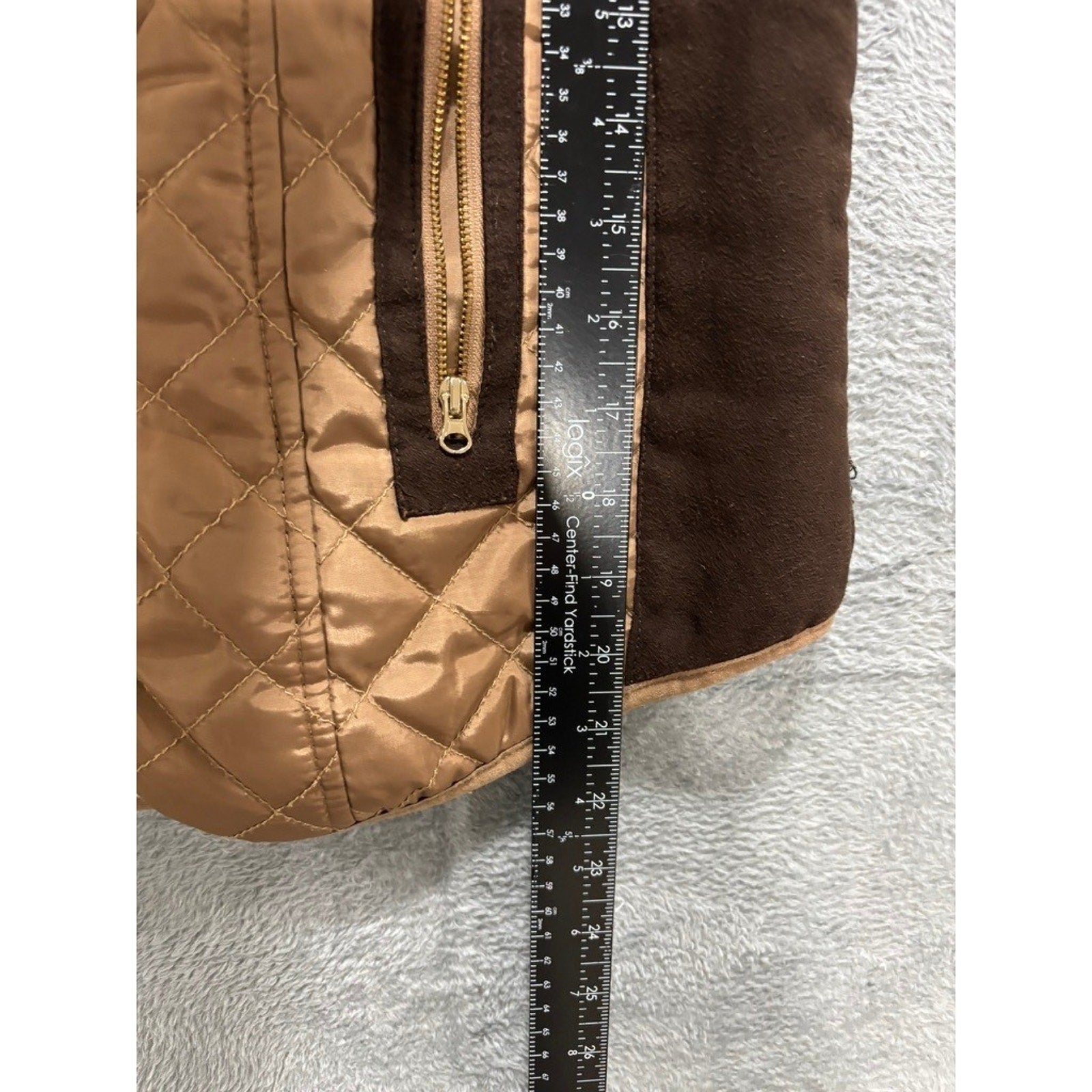 Ci Sono Quilted Vest Womens Medium Brown Hooded Sherpa Lined Zip