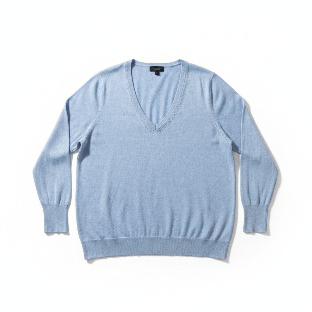 Banana Republic XXL Light Blue Womens V-Neck Sweater Pullover Casual Cozy