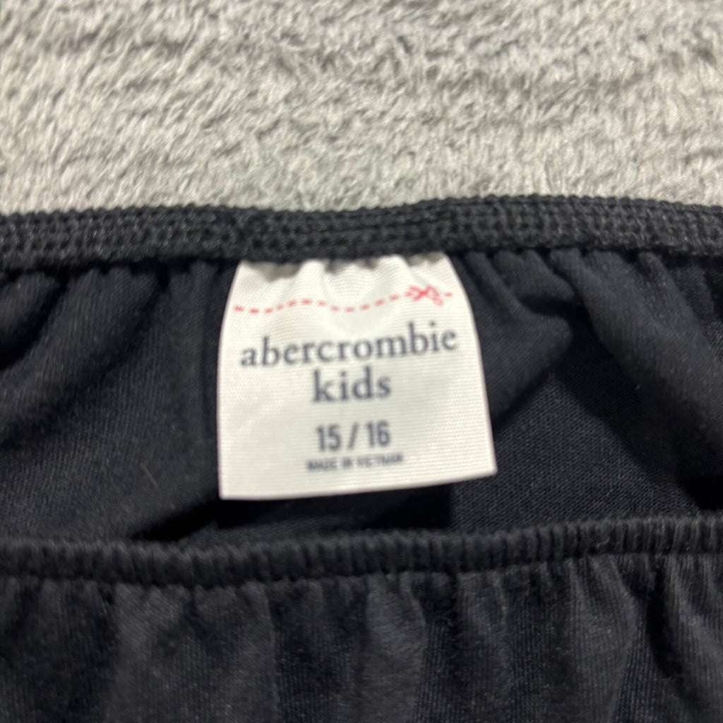 Abercrombie Kids 15/16 Black Womens Front Tie Top Bell Sleeve Boho Casual NEW