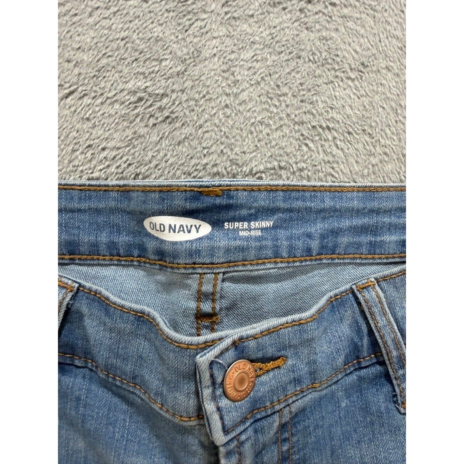 Old Navy Womens Super Skinny Mid Rise Light Wash Blue Denim Jeans Size 12