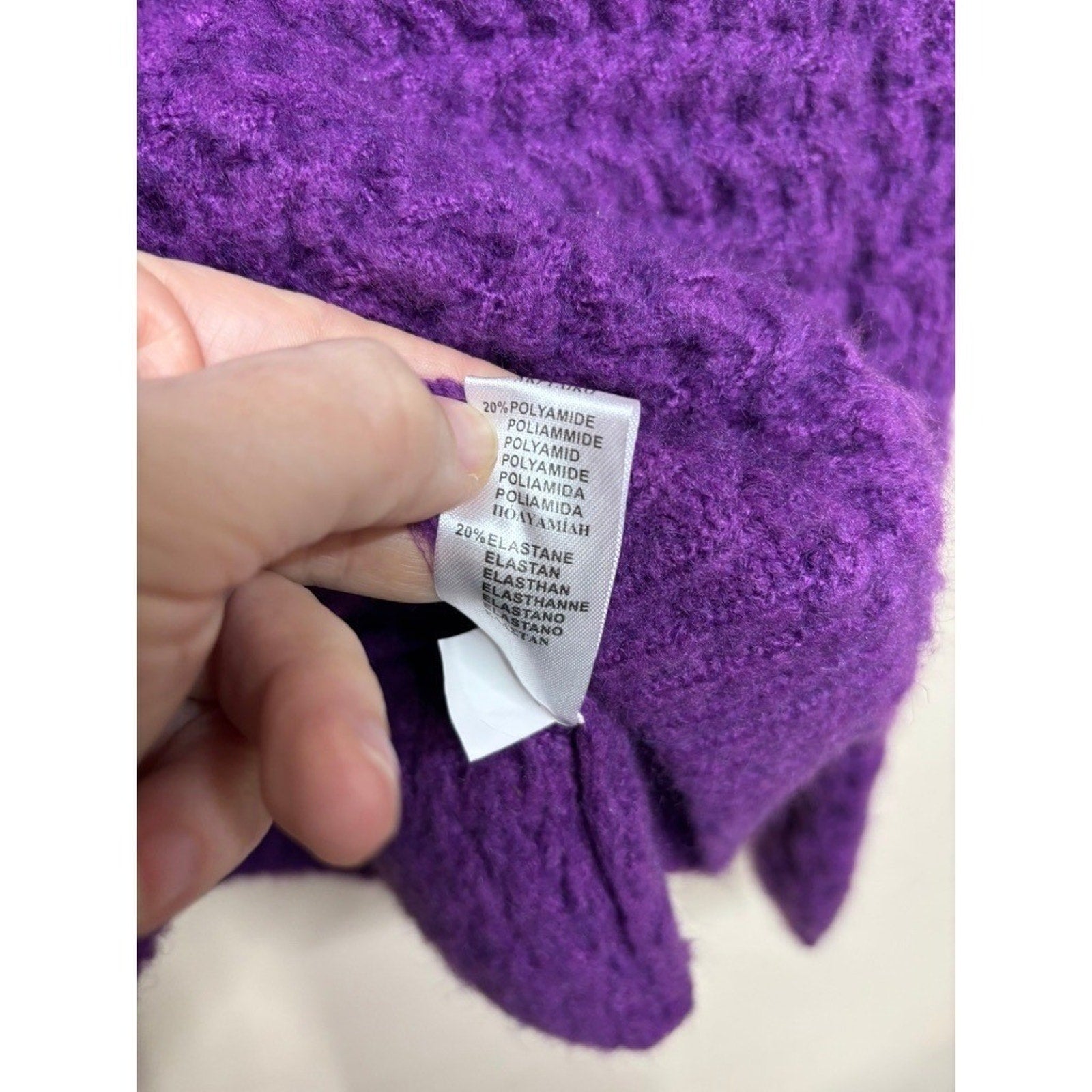 Q2 Women Purple Chunky Knit Turtleneck Sweater Oversized Cozy Statement Pullover