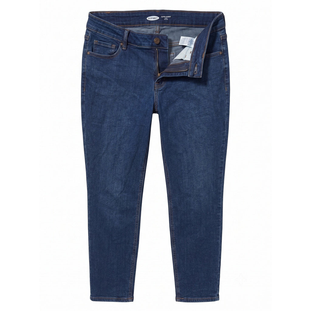 Old Navy Super Skinny Ankle Jeans Womens 16 Short Dark Wash Mid Rise Blue Denim