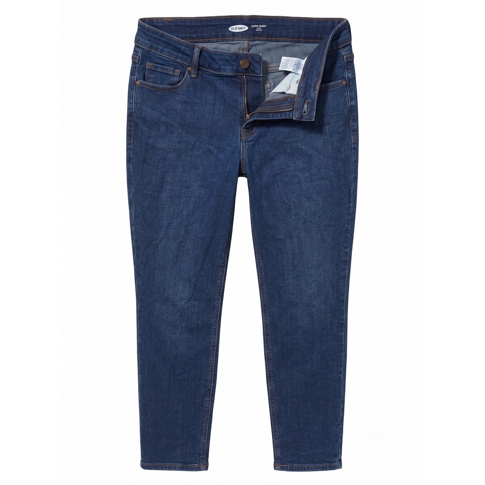 Old Navy Super Skinny Ankle Jeans Womens 16 Short Dark Wash Mid Rise Blue Denim