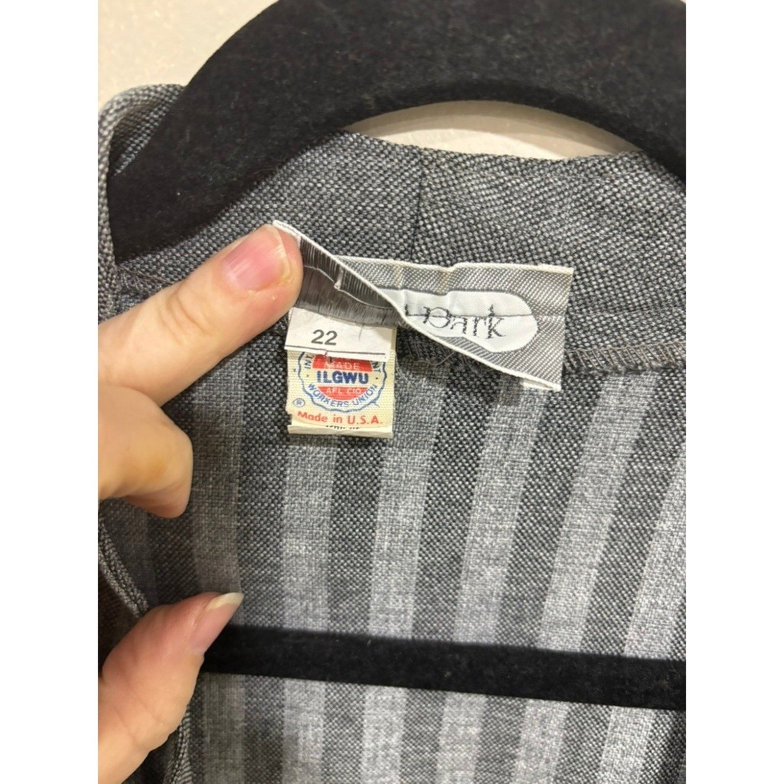 Vintage Bryant Park Striped Power Blazer Jacket USA Made Womens 22 Office 80s
