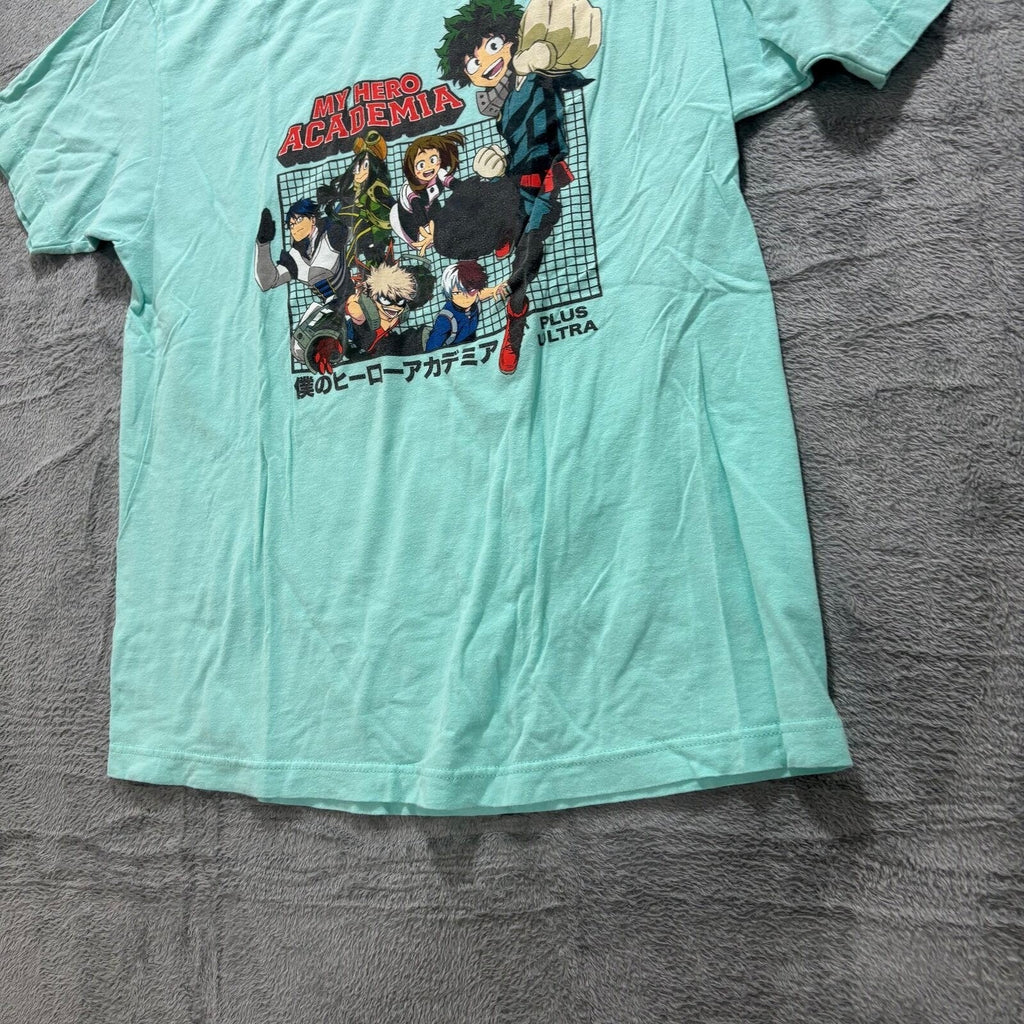 My Hero Academia L Mint Green Graphic T-Shirt Womens Casual Vintage Style