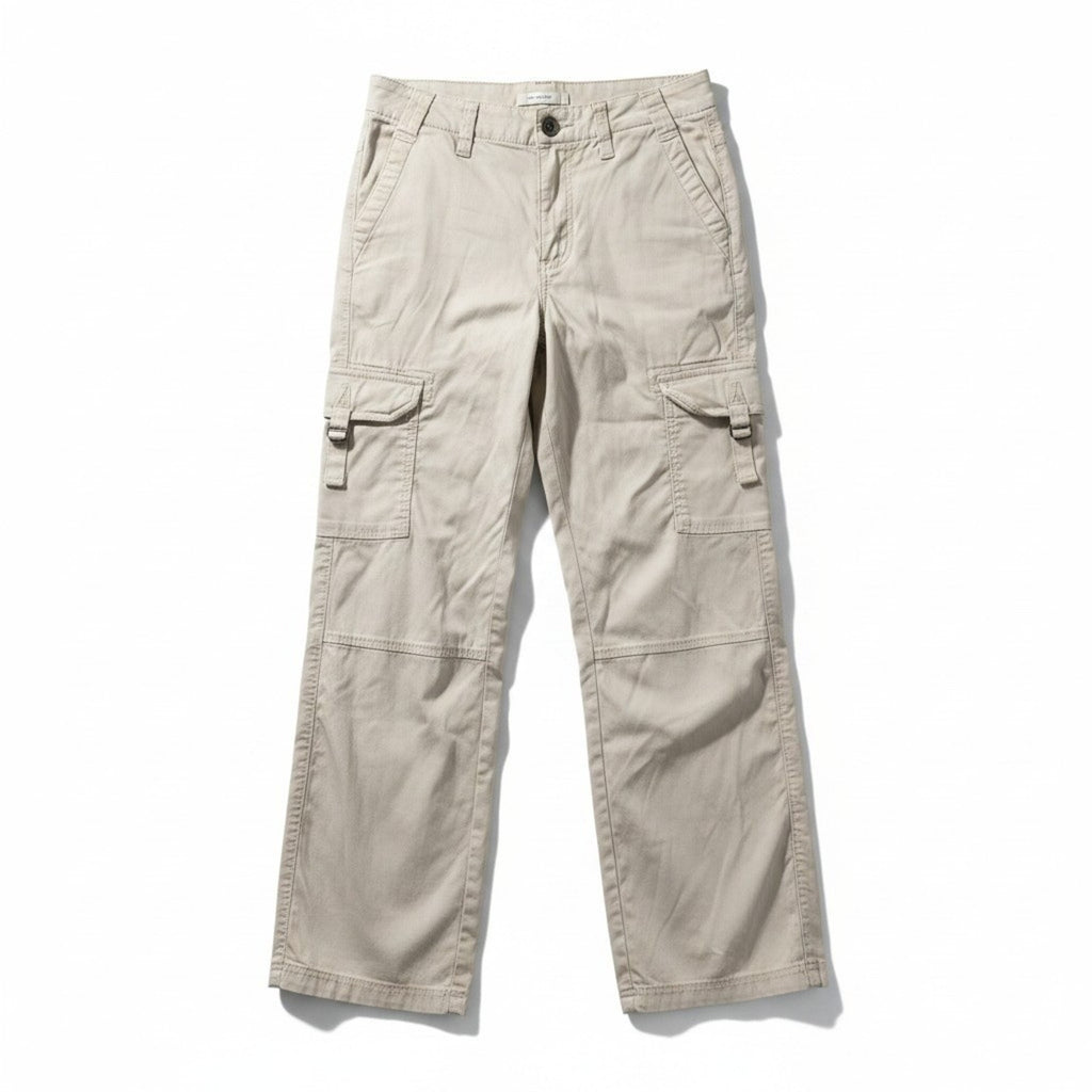 American Eagle 00 Womens Cream Cargo Pants Casual Utility Vintage Stretch Y2K