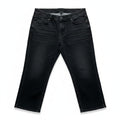 Faded Glory Womens 16 Black Denim Cropped Jeans Casual Boho Capri Pants
