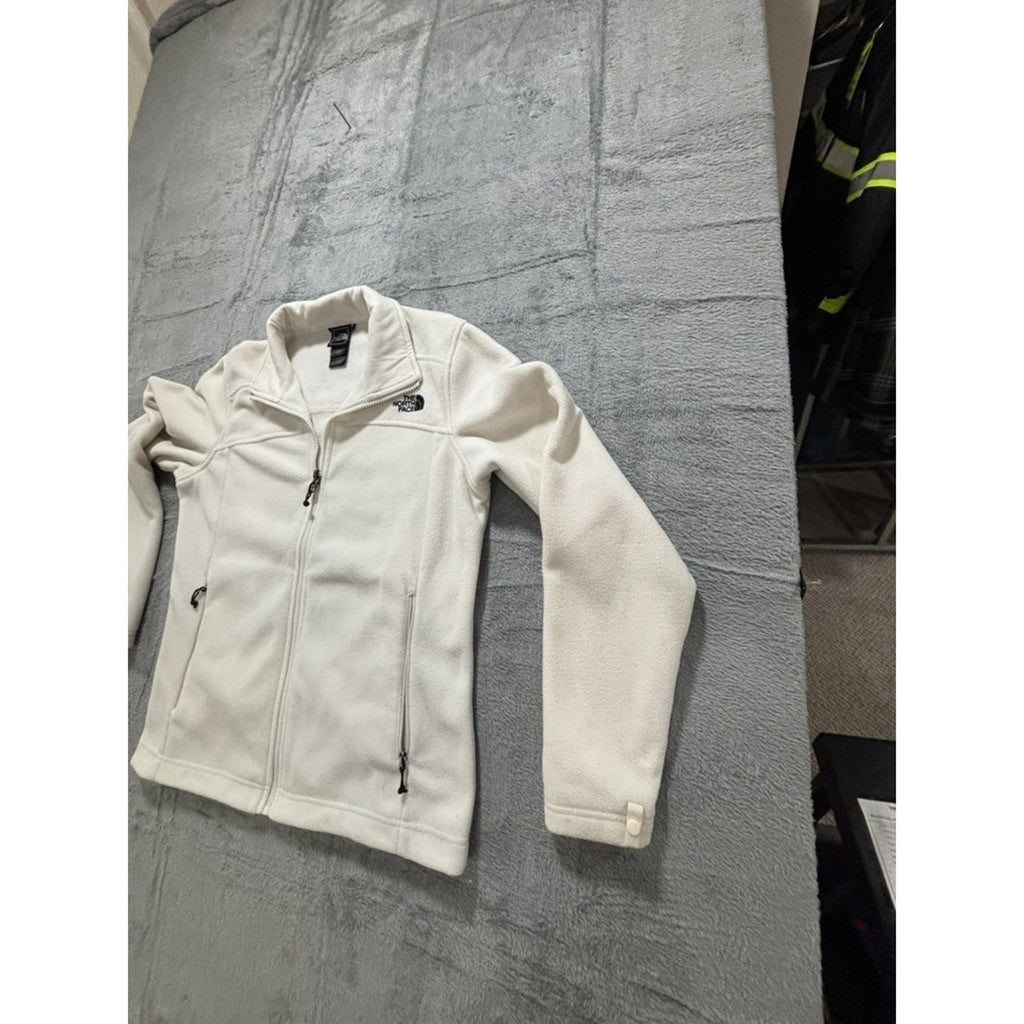 The North Face Womens L Cream Fleece Full Zip Jacket Casual Cozy Athleisure