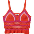 Madden NYC Crochet Knit Crop Top Pink Orange Boho Festival Bralette S