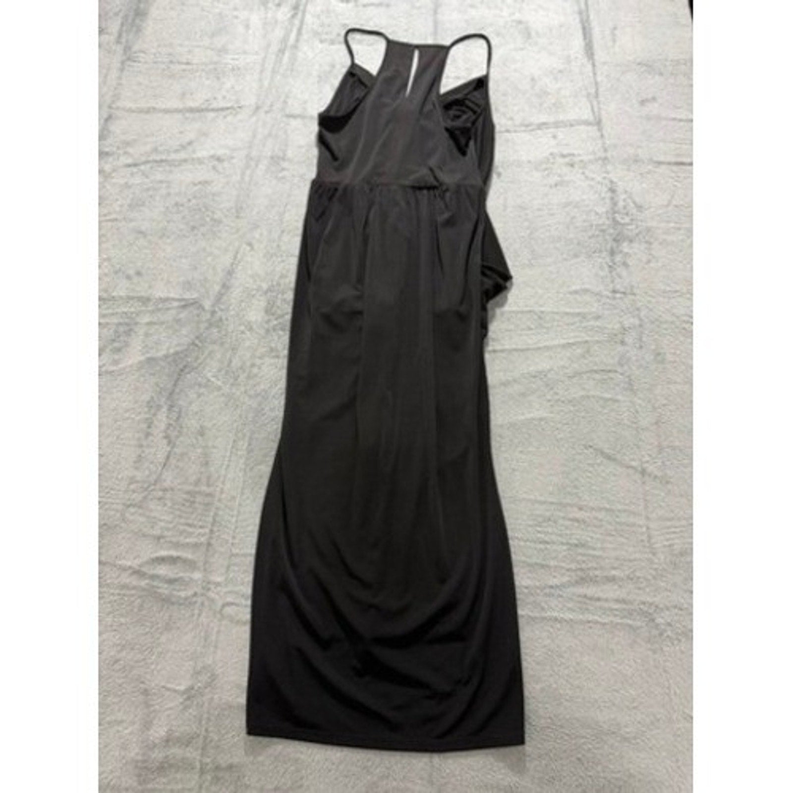 BCBGeneration Black Draped Racerback Midi Dress NWT XS Sleeveless Surplice LBD