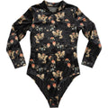 Cider Bodysuit Womens XL Floral Velvet Long Sleeve Grunge Y2K Stretch Top