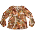 Andrée by Unit Blouse Womens L Boho Floral Sheer V Neck Long Sleeve NWT