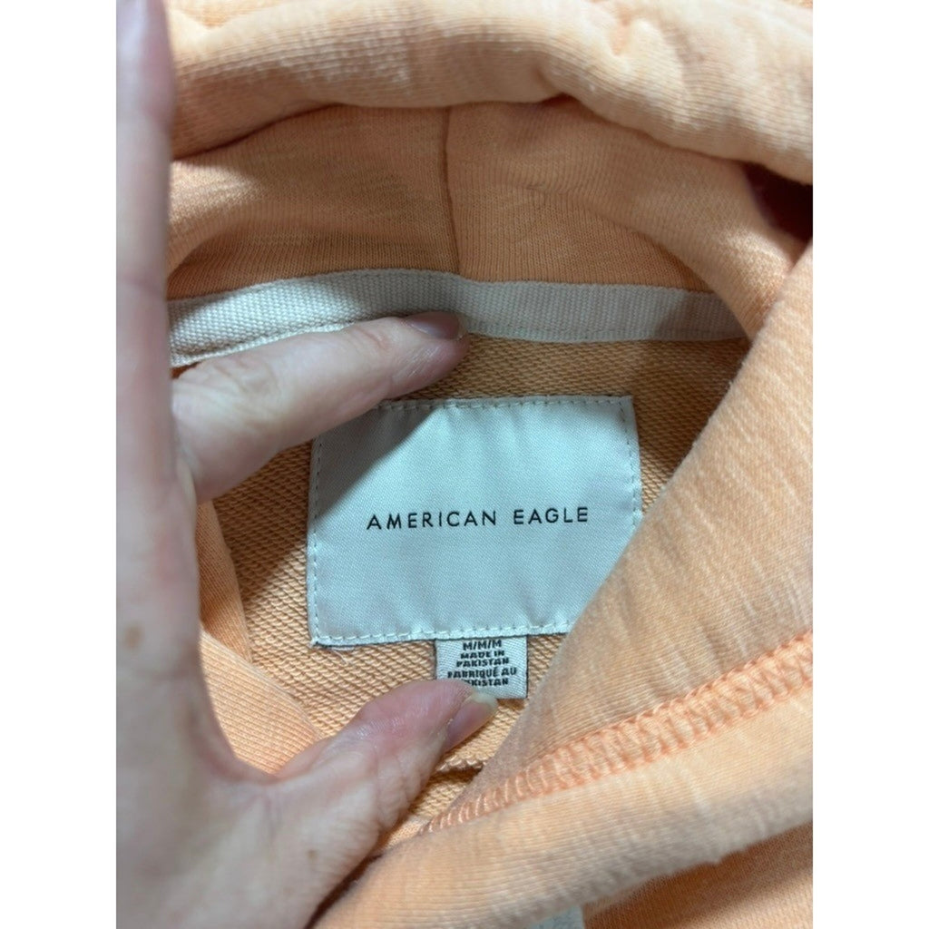 American Eagle M Peach Womens Pullover Hoodie Sweatshirt Cozy Casual Athleisure