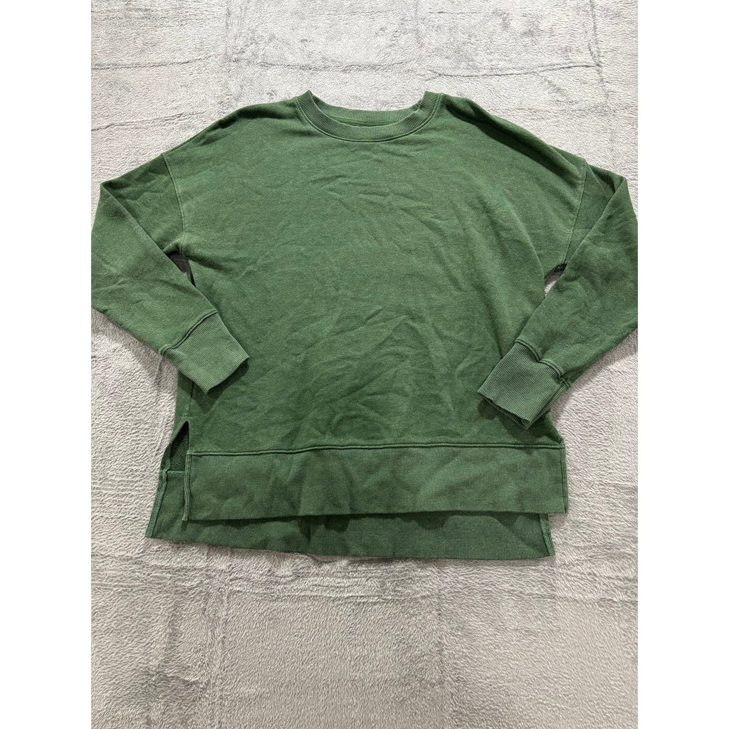 Time and Tru Womens M Green Crewneck Sweatshirt Casual Cozy Pullover