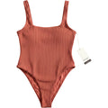 Vitamin A One Piece Swimsuit Ribbed Coral High Cut Minimalist NWT XS