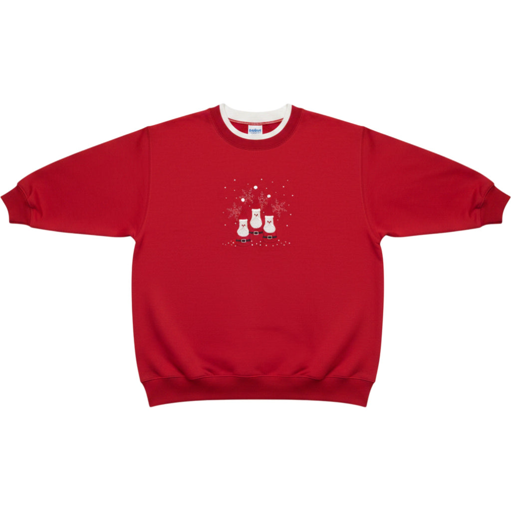 Vintage Christmas Sweatshirt Red Snowman Graphic Crewneck XL Holiday