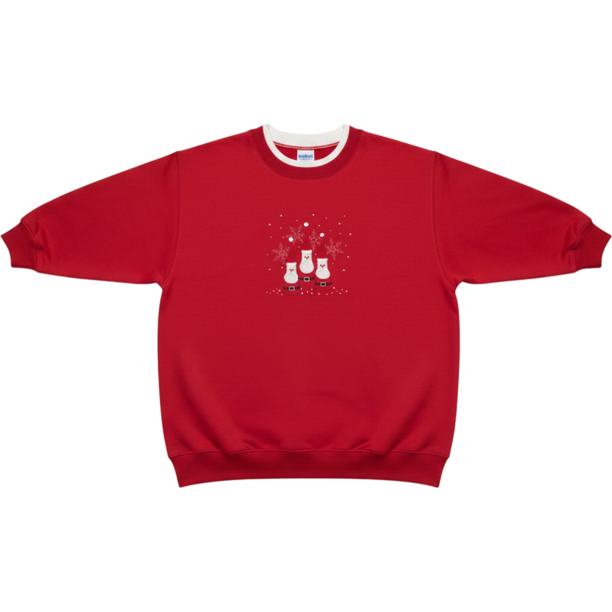 Vintage Christmas Sweatshirt Red Snowman Graphic Crewneck XL Holiday