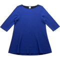 Chicos Blue Knit Sweater Top Size 2 Womens 3/4 Sleeve Minimal Classic