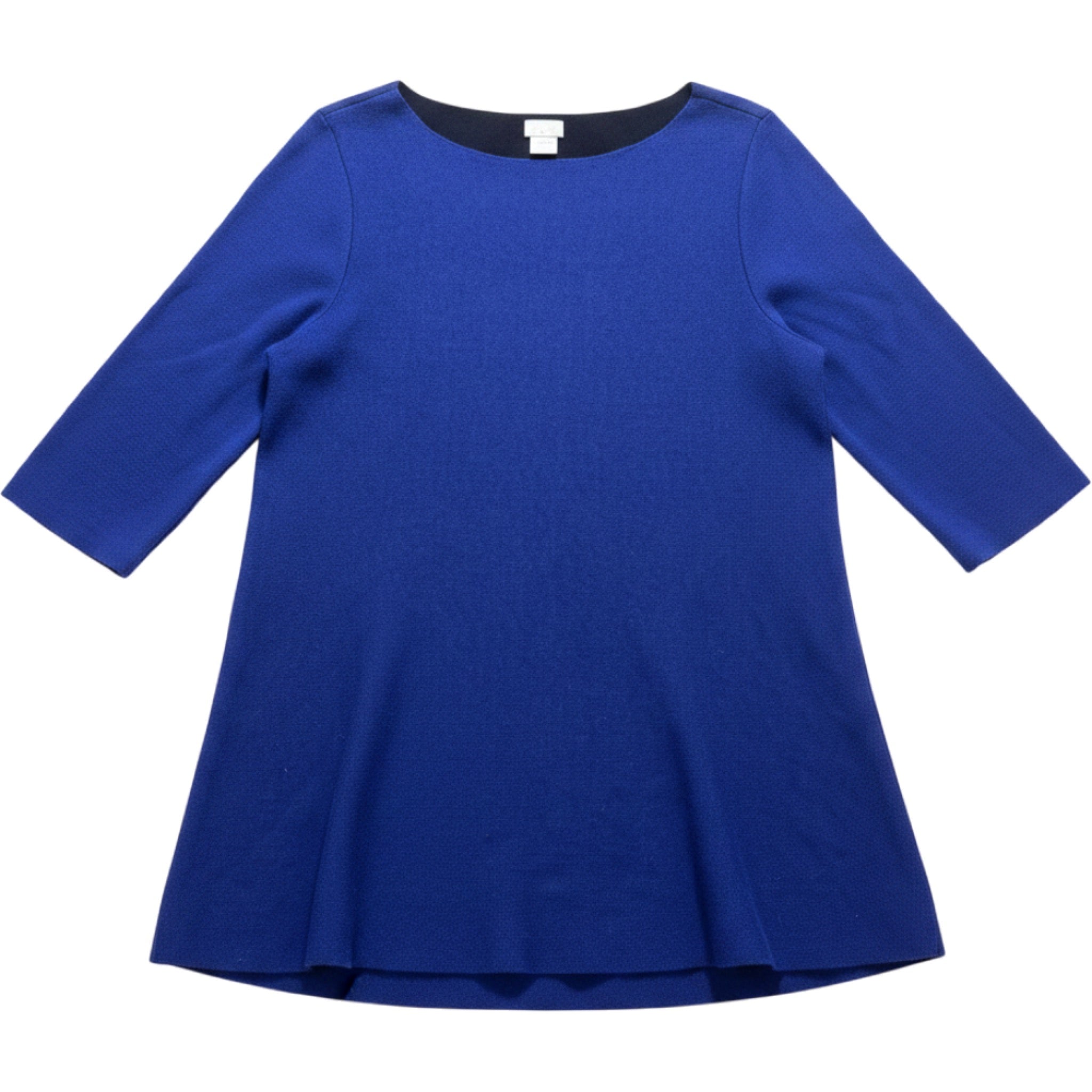 Chicos Blue Knit Sweater Top Size 2 Womens 3/4 Sleeve Minimal Classic