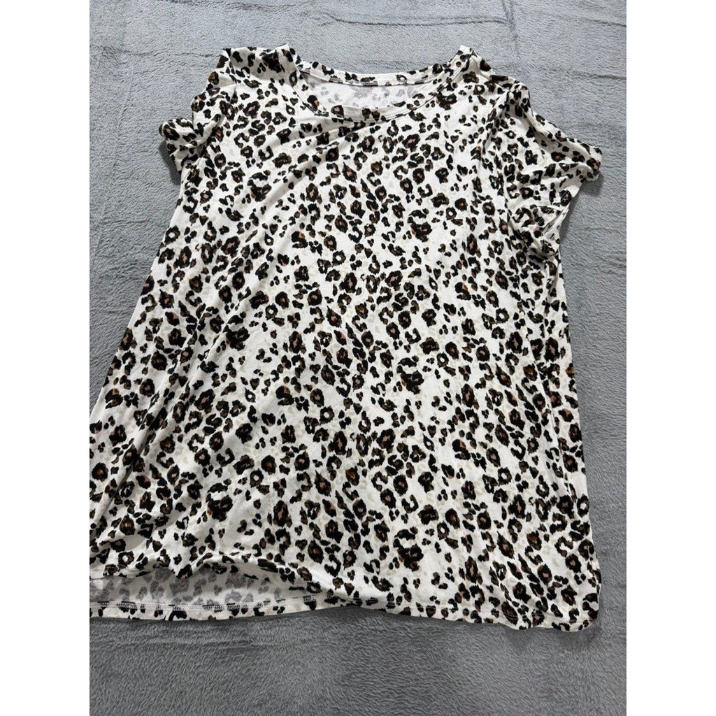 Maurices 24/7 Womens Plus XXL XL Casual Top Bundle Navy Stripe Leopard 3pc Lot