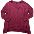J Jill Wearever Collection Top Womens Large Red Button Front Stretch Casual