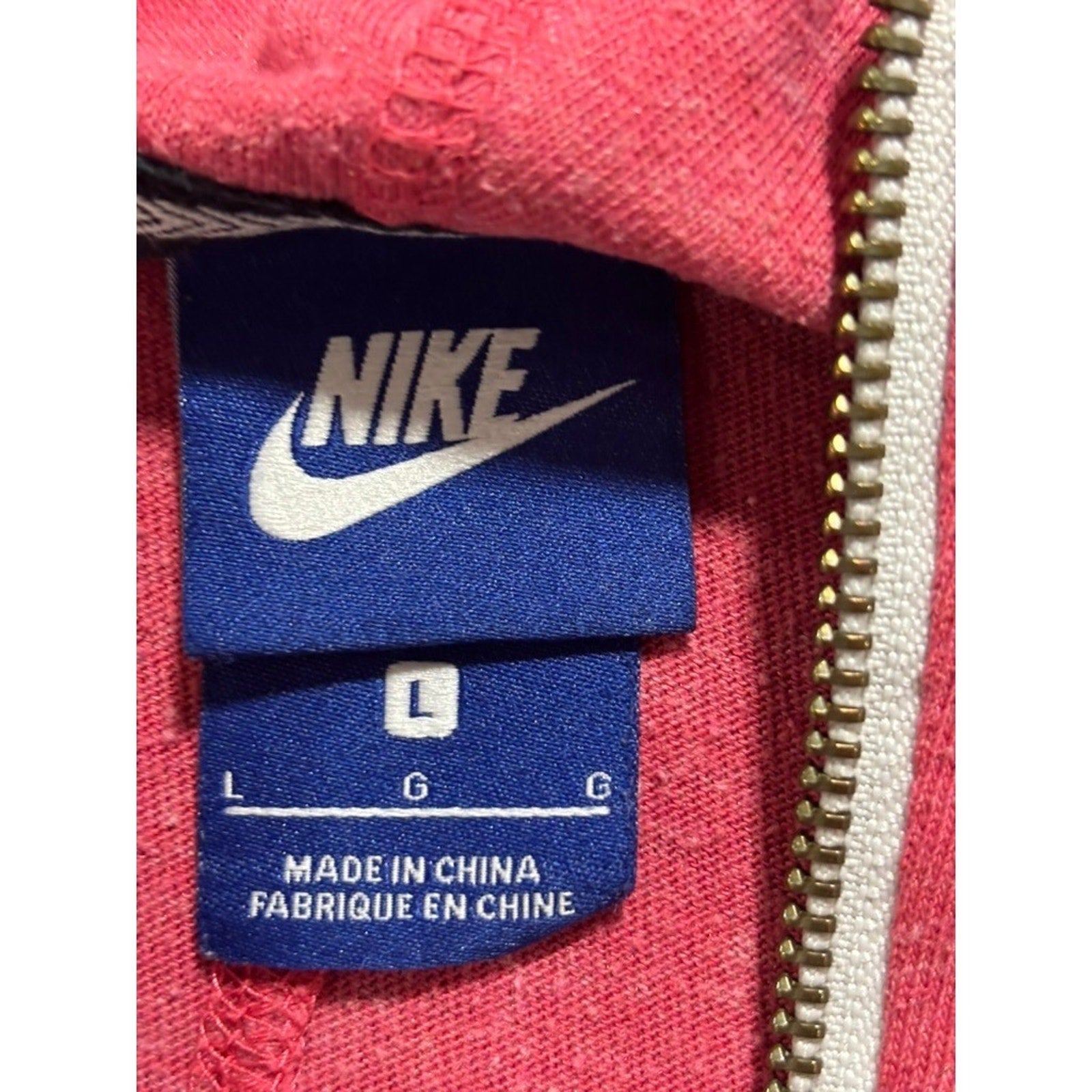 Nike Womens L Pink Full Zip Hoodie Athleisure Casual Sweatshirt