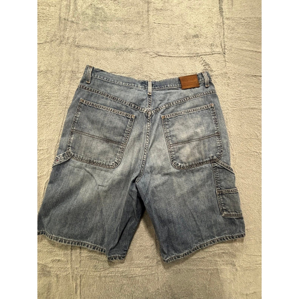 Tommy Hilfiger 36 Blue Denim Carpenter Shorts Mens Vintage Casual 90s Relaxed