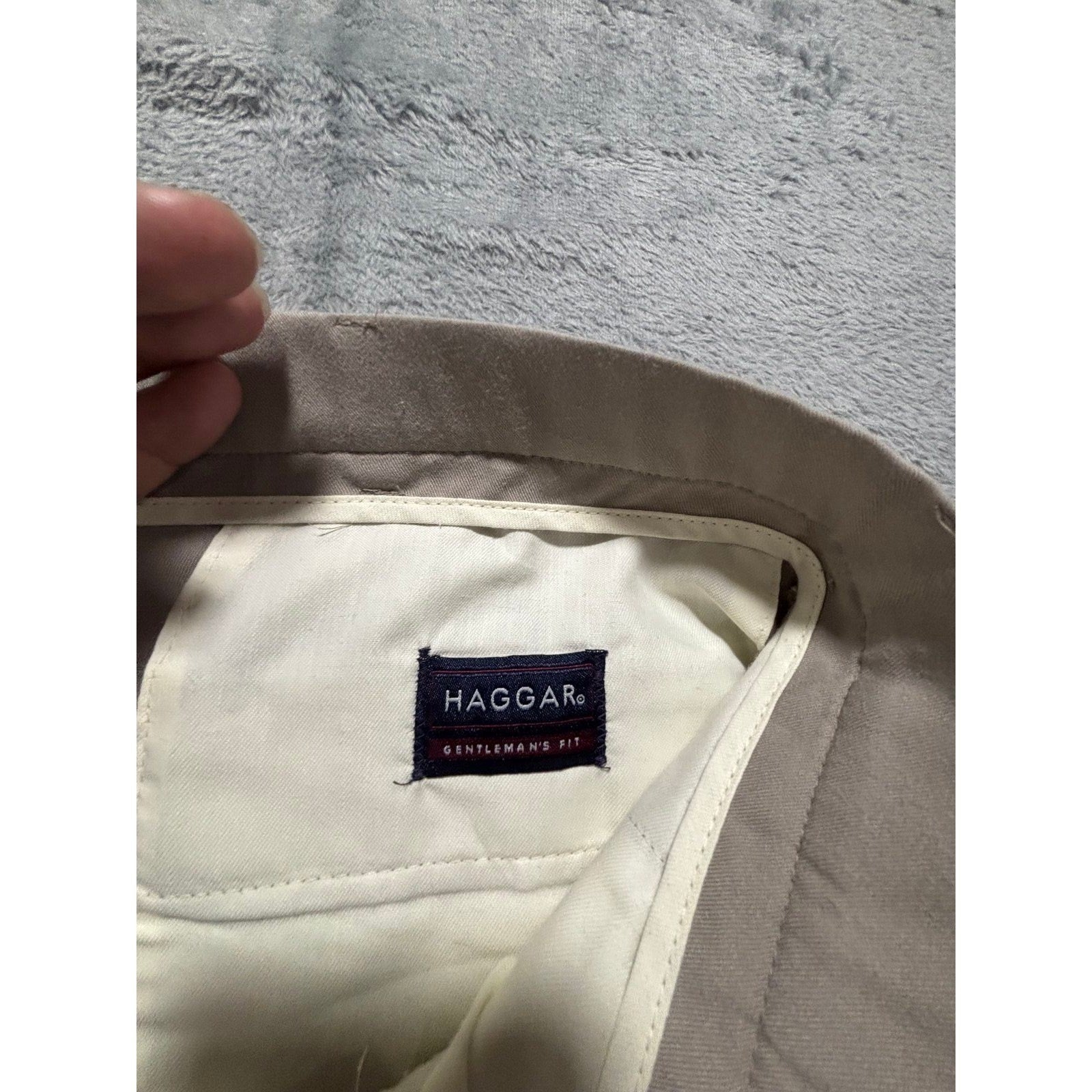 Haggar 38x30 Tan Pleated Dress Pants Mens Gentleman Fit Vintage Preppy Casual